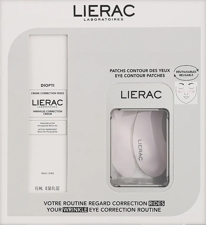 Lierac Diopti (eye/cr/15ml + eye/patch/2pcs) Set