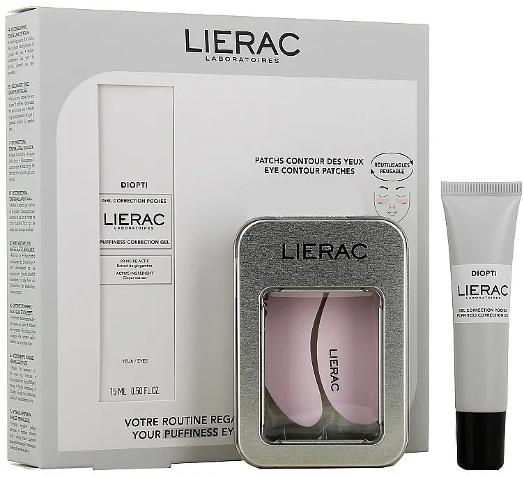 Lierac Diopti (eye/gel/15ml + eye/patch/2pcs) Set