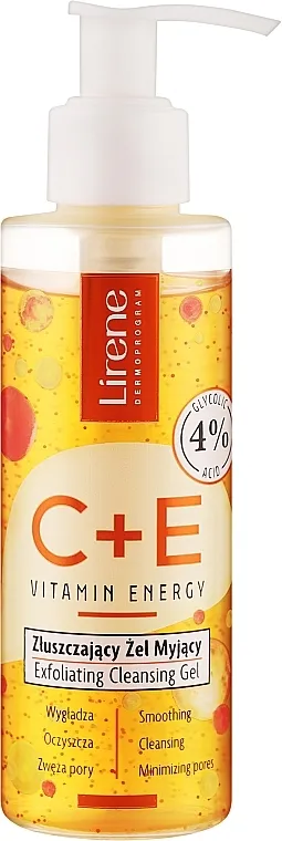 Lirene C + E Vitamin Energy Exfoliating Cleansing Gel Eksfolijantni gel za lice