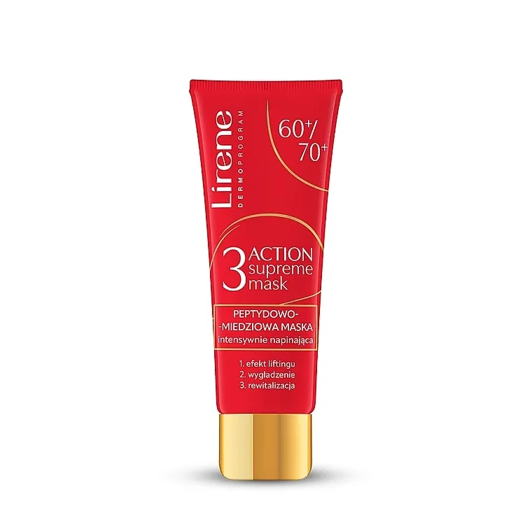 Lirene Dermo Program 3 Action Supreme Mask Intenzivno zatezajuća maska za lice sa bakarnim peptidima 60/70+
