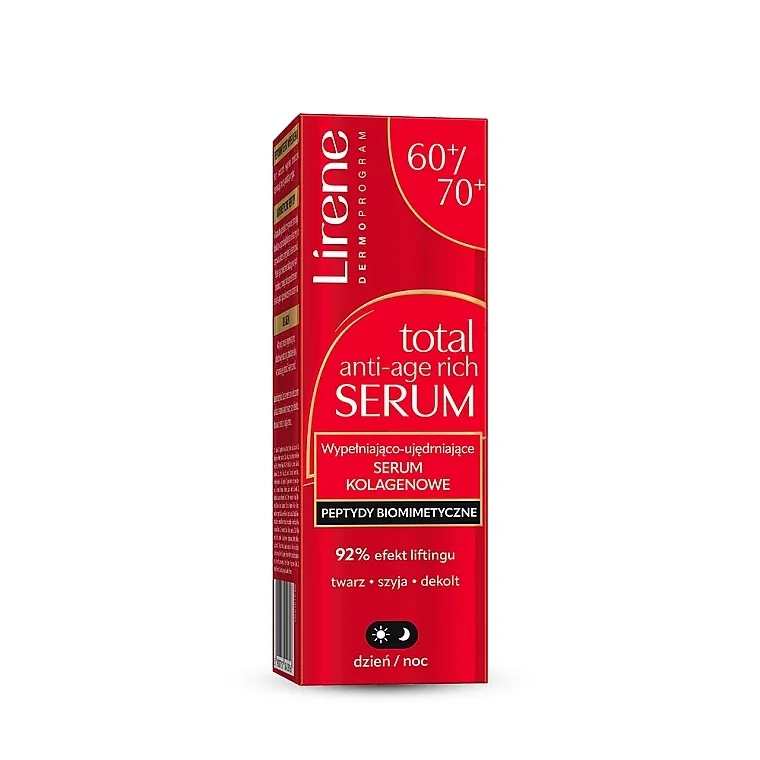 Lirene Dermo Program Total Anti-age Rich Serum Kolagen serum za popunjavanje i učvršćivanje sa biomimetičkim peptidima 60/70+