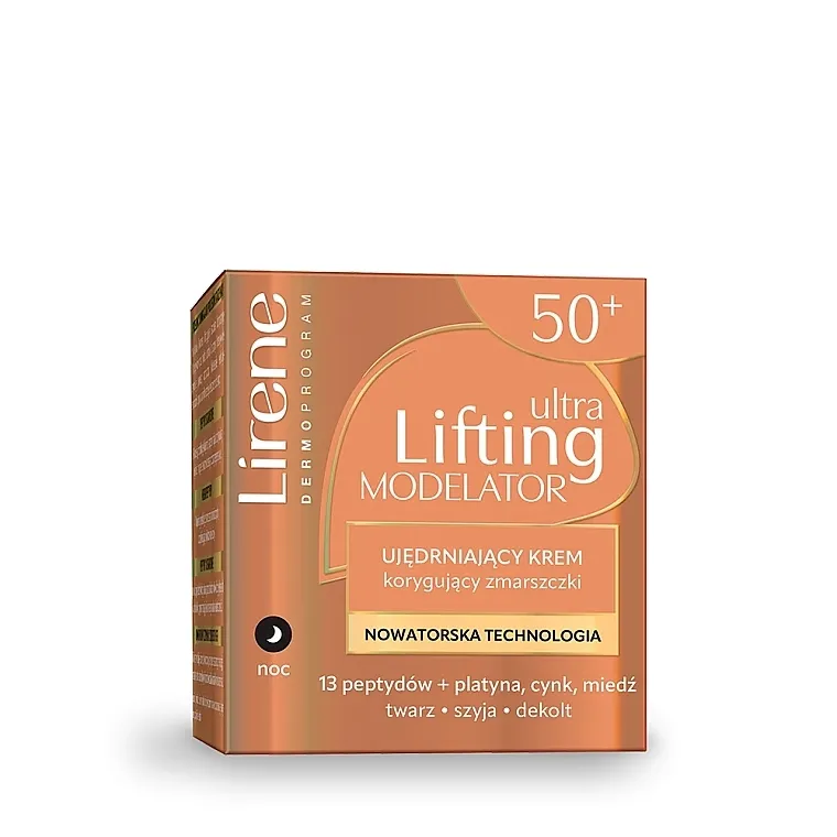 Lirene Dermo Program Ultra Lifting Modelator Firming Wrinkle Correcting Night Cream Učvršćujuća noćna krema za lice protiv bora 50+