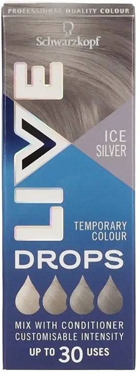 Live Drops Ice Silver Temporary Color Kapi za farbanje kose