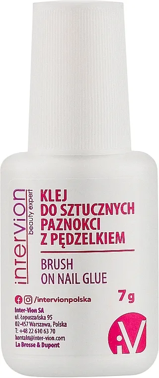 Ljepilo za umjetne nokte s kistom, prozirno Inter-Vion