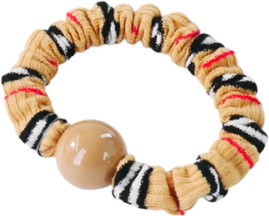 Lolita Accessories Gumica za kosu sa perlicom, bež