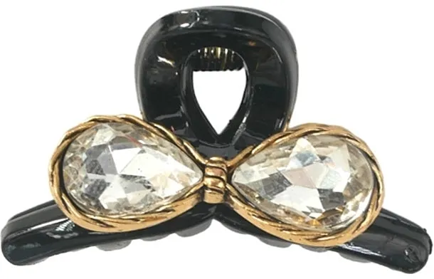 Lolita Accessories Šnala crna sa mašnom od kamenčića