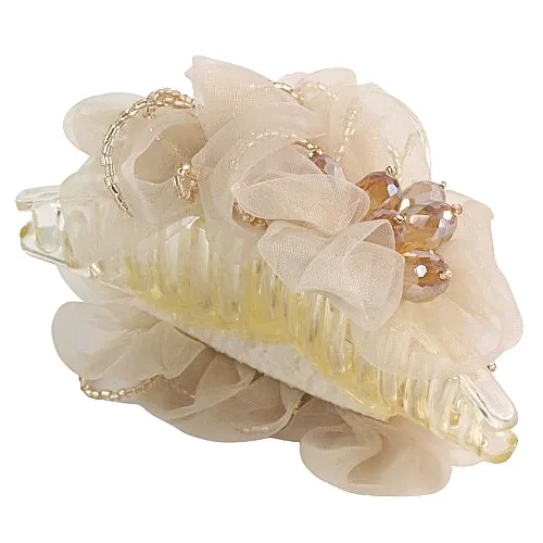 Lolita Accessories Šnala za kosu, bež mašnica