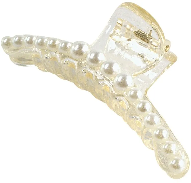 Lolita Accessories Šnala za kosu kraba sa malim biserima, 10 cm, bela