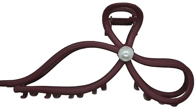 Lolita Accessories Šnala za kosu, mašna sa biserom, boje šljive