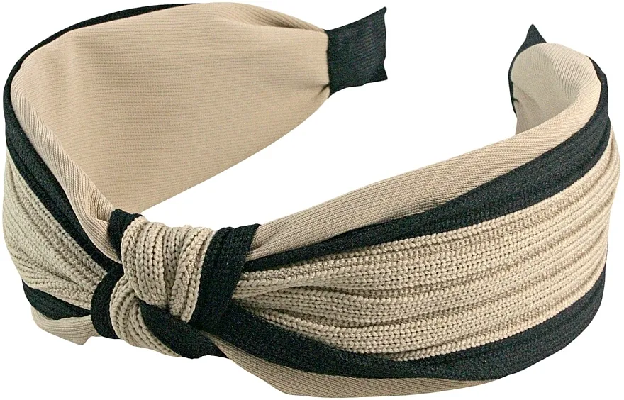 Lolita Accessories Traka za kosu sa čvorom, bež-crna