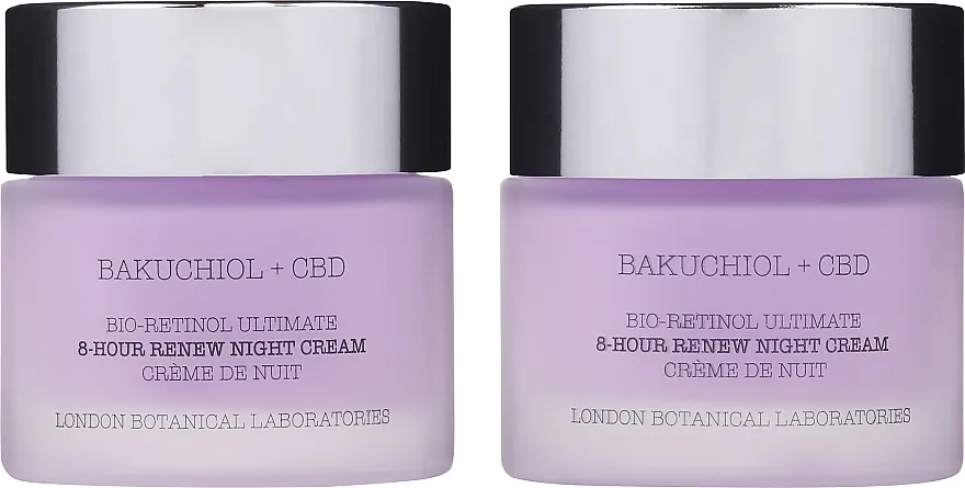 London Botanical Laboratories Bakuchiol+CBD Bio-Retinol Ultimate 8-Hour Renew Night Cream (cr/50ml + c/50ml) Set