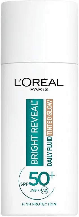 LOreal Paris Bright Reveal Daily Fluid Tinted Glow SPF 50+ Tonirajući fluid za lice protiv pigmentacija SPF 50