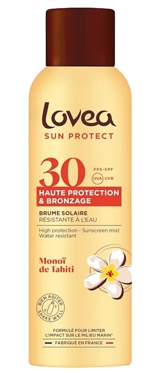 Lovea Sun Protect High Protection Sunscreen Mist Sprej za zaštitu od sunca SPF 30 i postizanje preplanulosti sa tajinskim uljem monoi