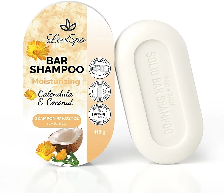 Lovi Spa Bar Shampoo Moisturizing Čvrsti šampon za kosu 'Neven i kokos'