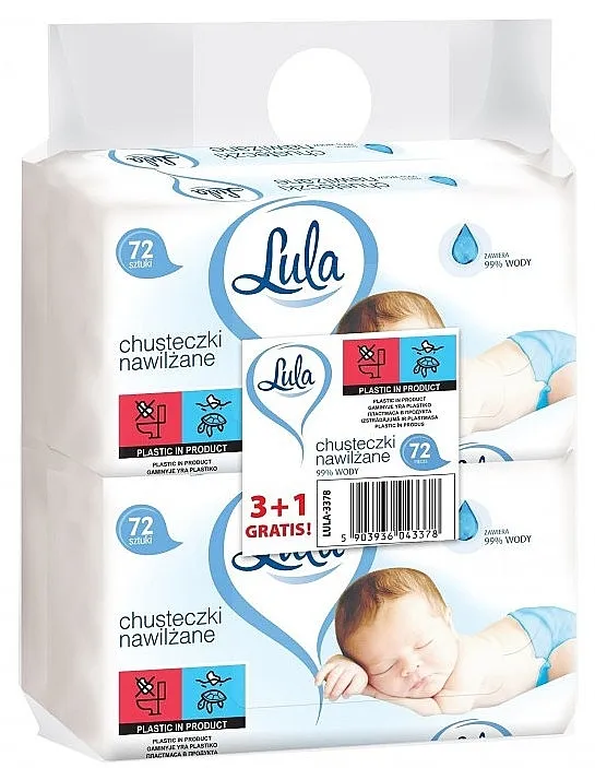 Lula Baby Dečije vlažne maramice 99% od vode, 4x72 kom.