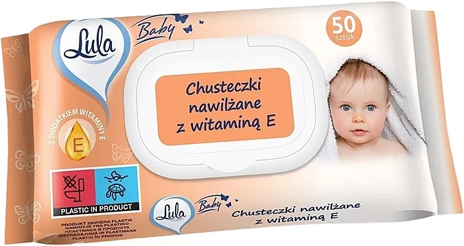 LULA Baby Dečije vlažne maramice sa vitaminom E, 50 kom.