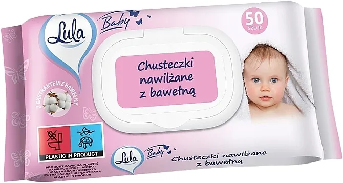 LULA Baby Dečije vlažne pamučne maramice 50 kom.