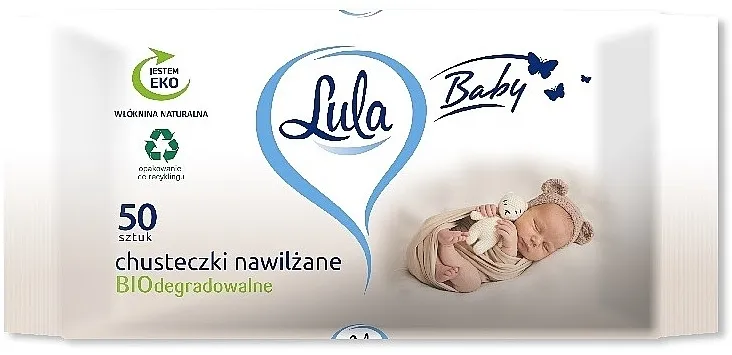 LULA Baby Wipes Biodegradable Dečije biorazgradive vlažne maramice, 50 kom.