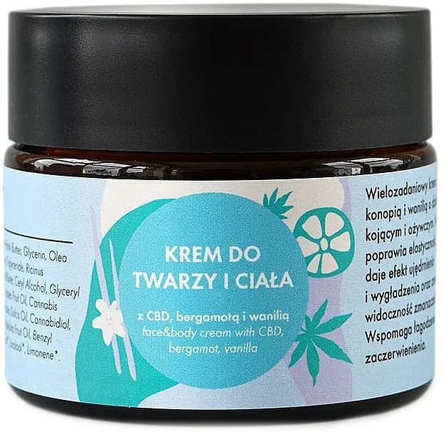 Lullalove Face &amp; Body Cream With CBD, Bergamot &amp; Vanilla Krema za lice i telo sa konopljom, vanilom i bergamotom