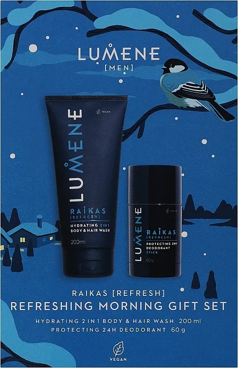 Lumene Men Raikas Refreshing Morning Gift Set (sh/gel/200ml + deo/60g)