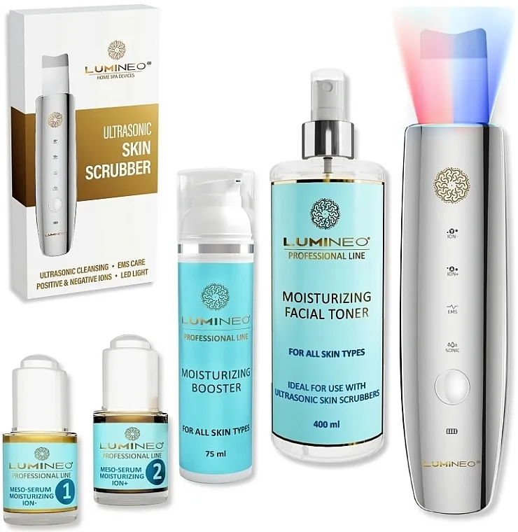 Lumineo Mega Moisturizing Set (f/toner/400ml + ser/2x15ml + booster/75ml + acc/1pc) Komplet