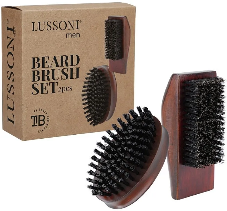 Lussoni Men Baerd Brush Set Set četkica za bradu, 2 kom