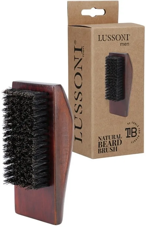 Lussoni Men Natural Baerd Brush Četka za bradu od prirodnih četkinja vepra, pravougaonog oblika