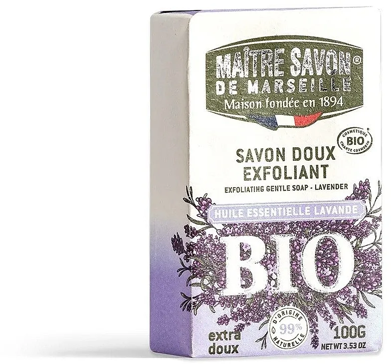 Maitre Savon de Marseille Exfoliating Gentle Soap Lavender Sapun