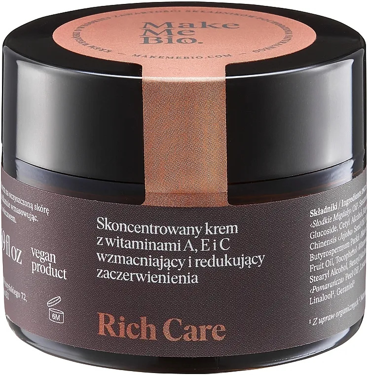 Make Me Bio Rich Care Koncentrovana krema sa vitaminima A, E i C, jača i umiruje crvenilo