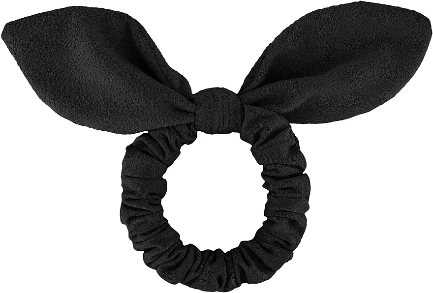 MAKEUP Bunny Ear Soft Suede Hair Tie Black Scrunchie od antilopa sa ušima, crna "Bunny"