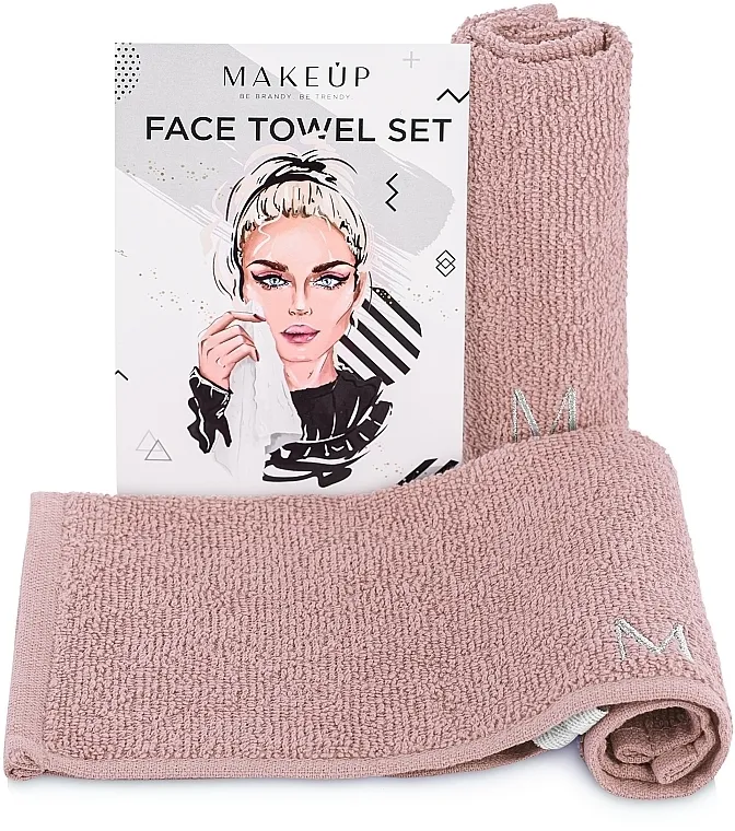 MAKEUP Face Towel Set Putni set ručnika za lice, bež "MakeTravel"