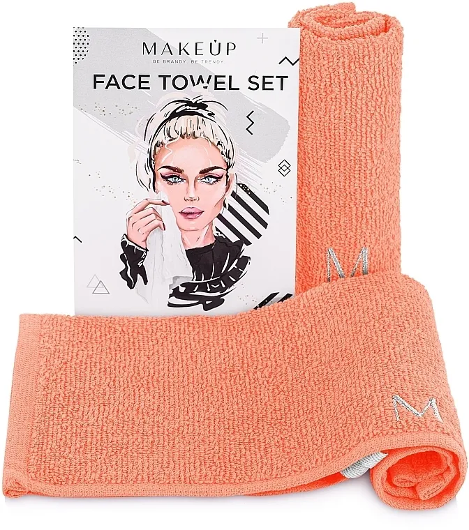 MAKEUP Face Towel Set Putni set ručnika za lice, breskva "MakeTravel"
