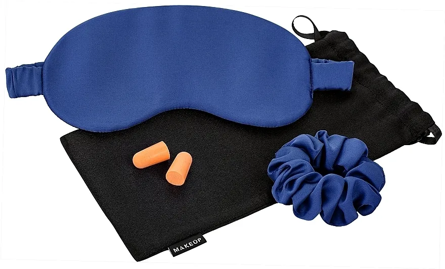 MAKEUP Gift Set Blue Sleep Mask, Scrunchie, Ear Plugs (1kom) Set za spavanje plava u poklon torbici "Relax Time"