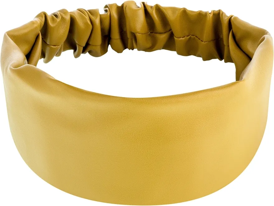 MAKEUP Hair Accessories Traka za glavu, eko koža ravna, senf "Faux Leather Classic"