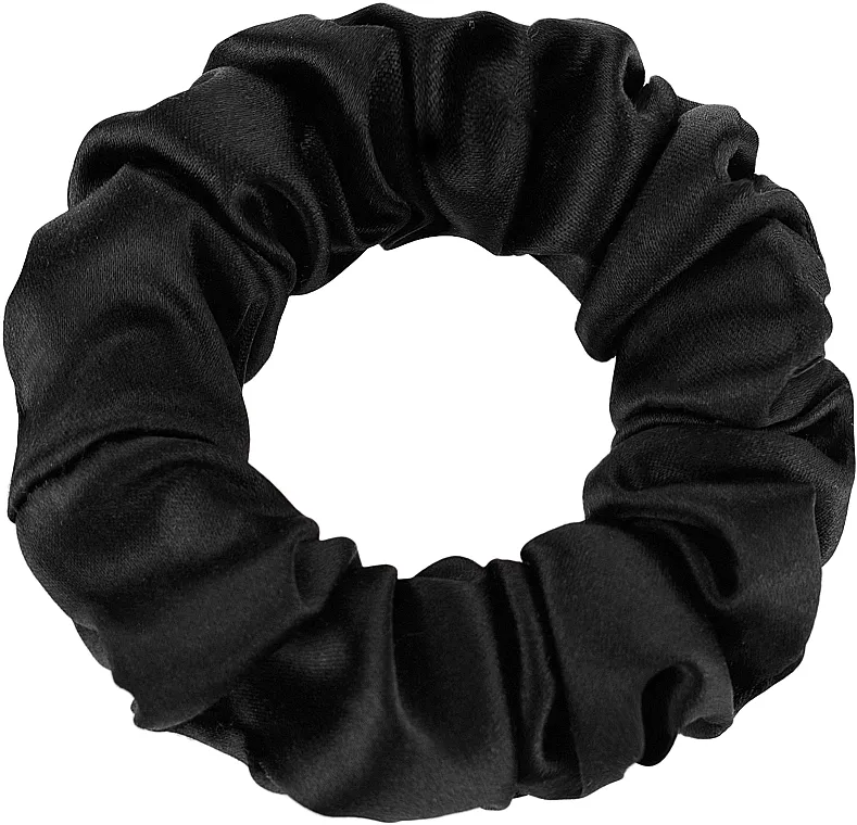 MAKEUP Midi Scrunchie Black Traka za kosu od prirodne svile, crna "Midi"