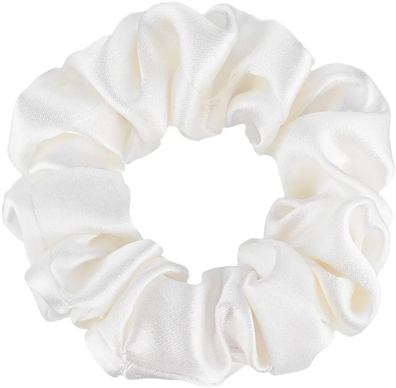 MAKEUP Midi Scrunchie Milk Gumica za kosu od prirodne svile, mliječne boje "Midi"