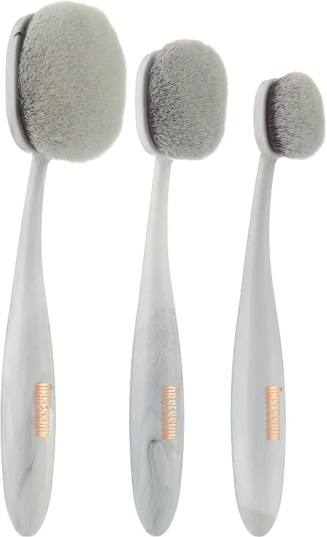 Makeup Obsession Marble Contour &amp; Light Brushes White Set kistova za šminku, 3 kom