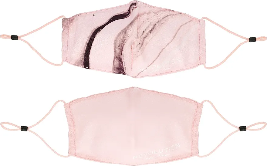Makeup Revolution 2Pack Re-Useable Fashion Fabric Face Mask Pink Zaštitna maska za lice za višekratnu upotrebu, 2 kom
