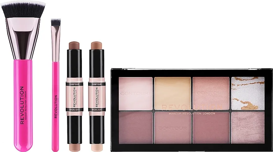 Makeup Revolution All About The Contour Gift Set Set, 5 proizvoda