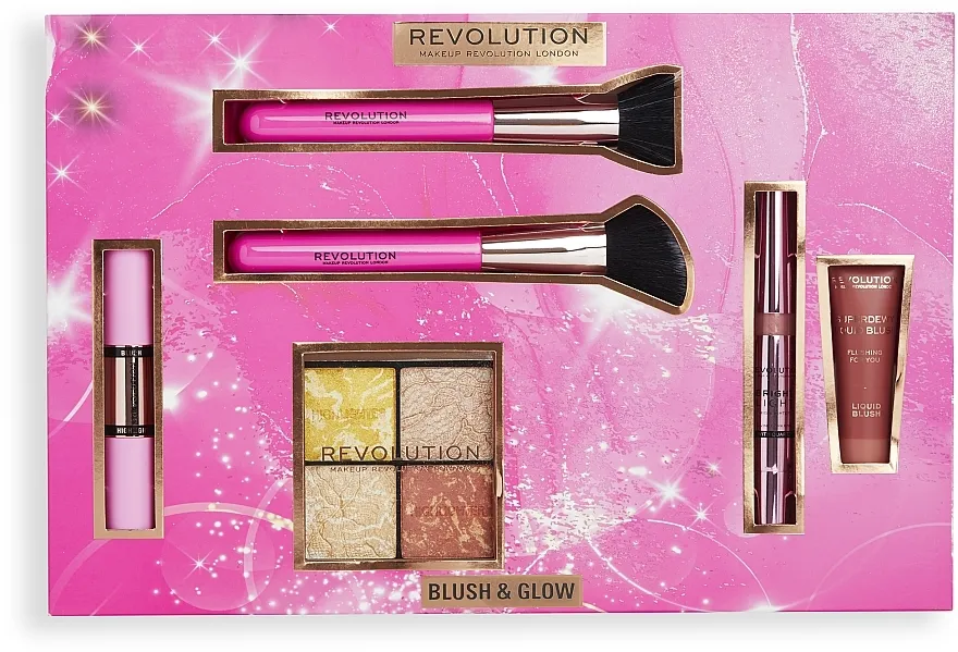 Makeup Revolution Blush and Glow Set Set, 6 proizvoda