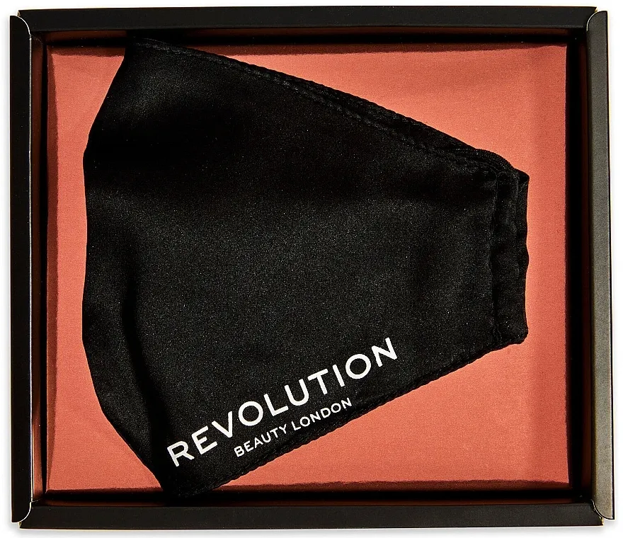 Makeup Revolution Re-useable Fashion Silk Face Coverings Black Svilena zaštitna maska za lice, crna