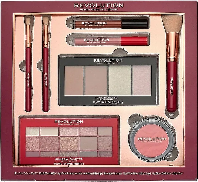 Makeup Revolution Reloaded Collection Gift Set Set, 8 proizvoda