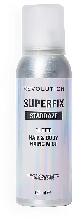 Makeup Revolution Superfix Glitter Shine Body And Hair Spray Sprej sa šljokicama za telo i kosu