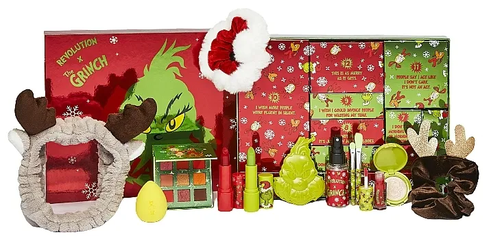 Makeup Revolution The Grinch x Revolution 12 Days Advent Set "Adventski kalendar", 12 proizvoda
