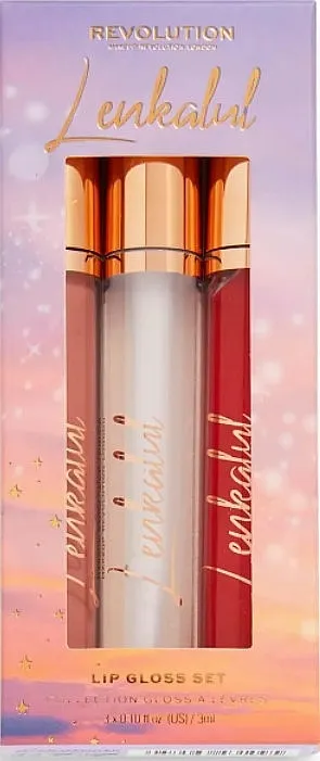 Makeup Revolution X Lenkalul Lip Gloss (lip/gloss/3x3ml) Set