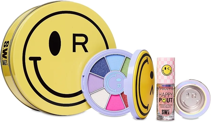 Makeup Revolution x S.W.Smiley Mood Boost Gift Set (palette/8g + L/gloss/4.7ml + balm/1.5g) Set za šminkanje