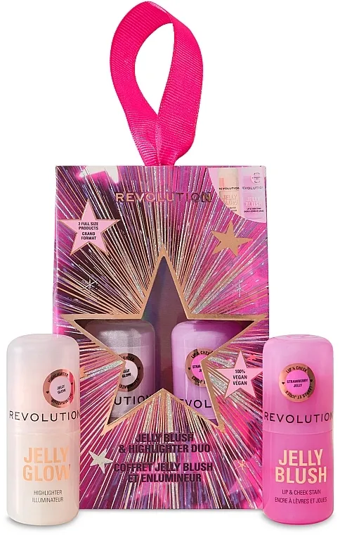 Makeup Revolution Jelly Blush &amp; Highlighter Set (blush/5.5g + highlighter/5g)