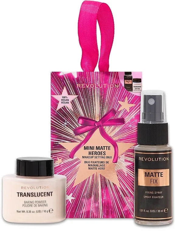Makeup Revolution Mini Matte Heroes Makeup Setting Duo Set (f/powder/10g + f/spray/30ml)