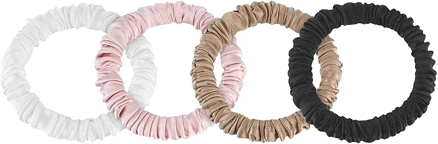 MAKEUP Scrunchie Set Black Milk Powder Gold Set gumica od prirodne svile"Skinny"