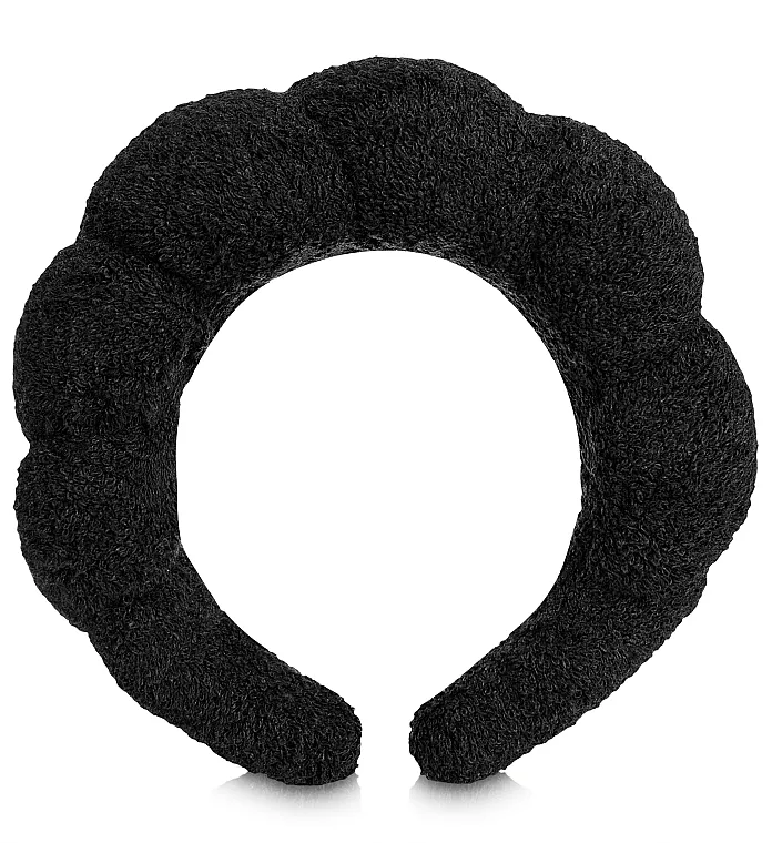 MAKEUP Spa Headband Face Washing Black Traka za glavu za rutinske kozmetičke tretmane, crna Easy Spa